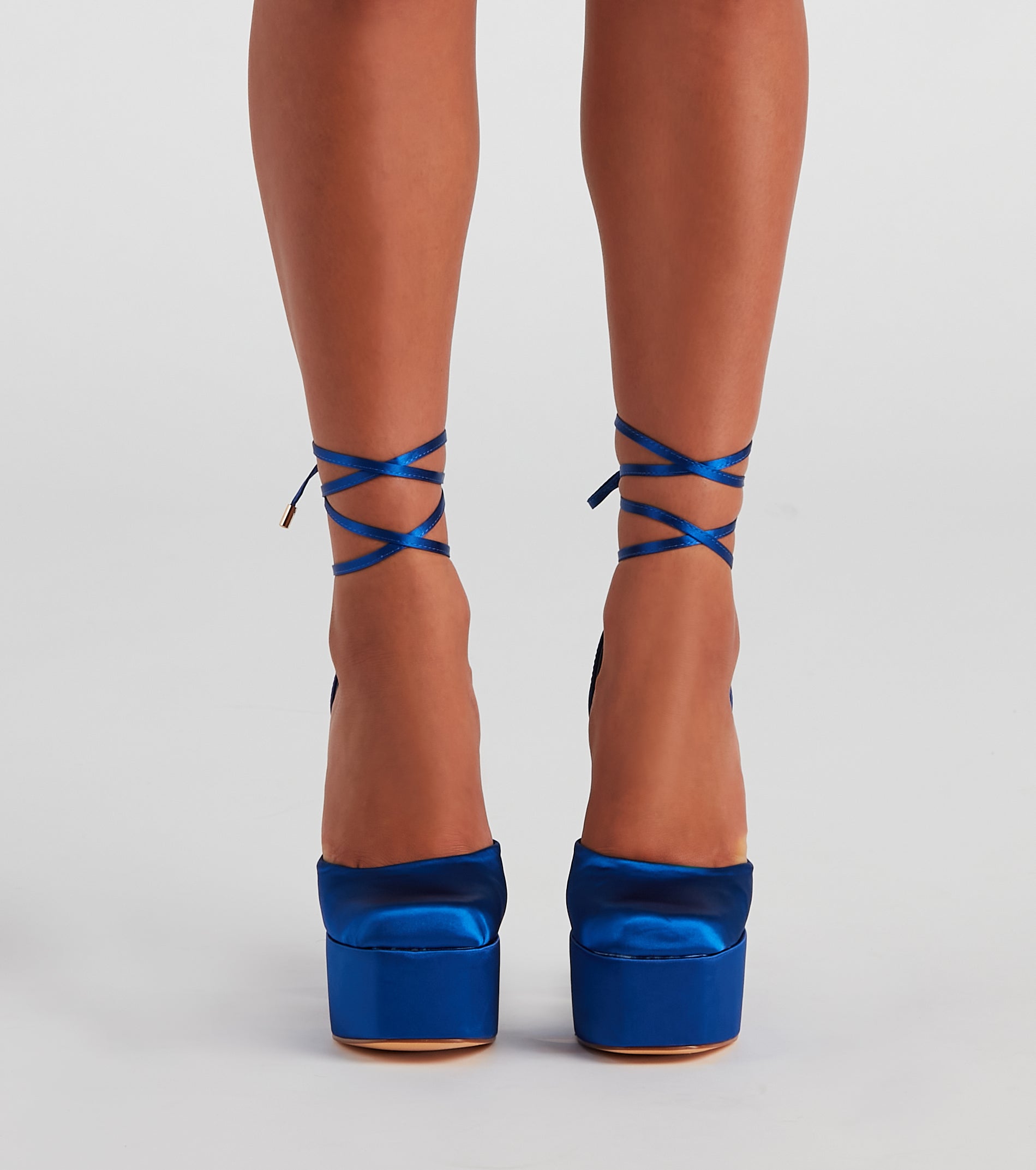 Crash The Party Satin Lace-Up Heels