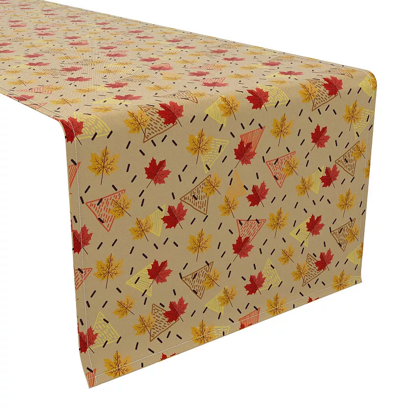 Table Runner， 100% Cotton， 16x90， Patterns with Leaves