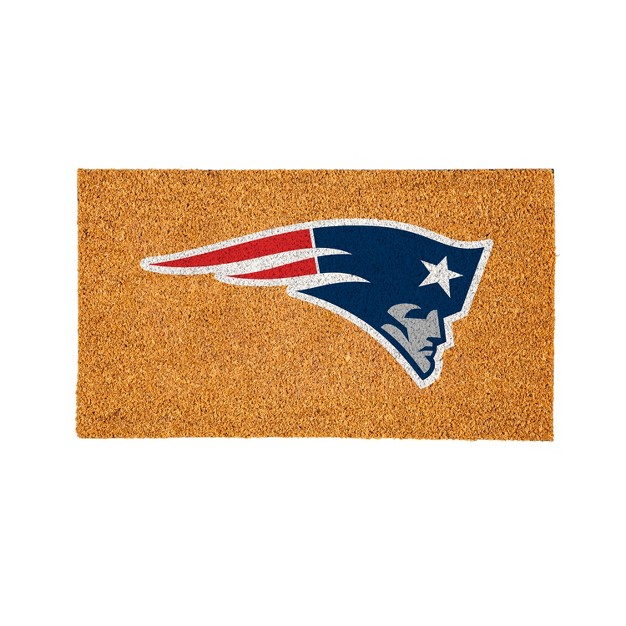 Evergreennflnew England Patriots Logo Natural Coir 28 X 16 Inches Indoor Outdoor Doormat