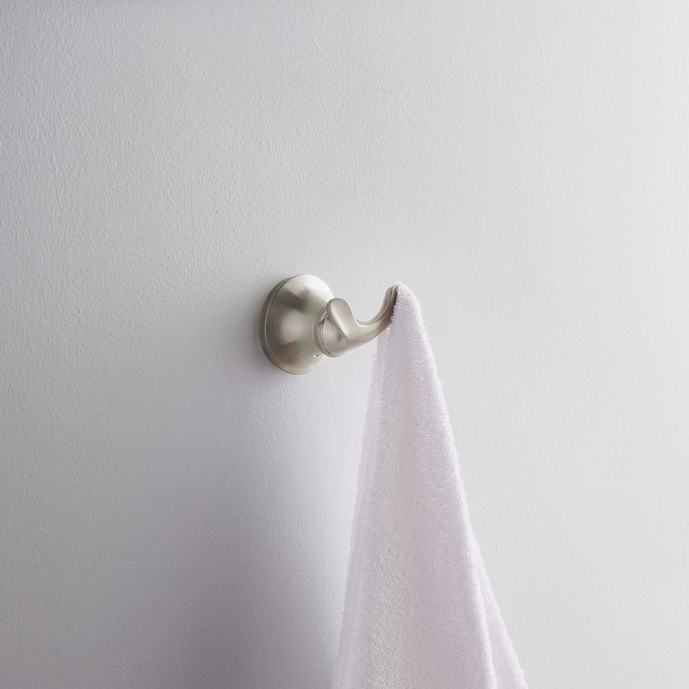 KOHLER Forte Double Sculpted Robe Hook in Vibrant Brushed Nickel K-11375-BN