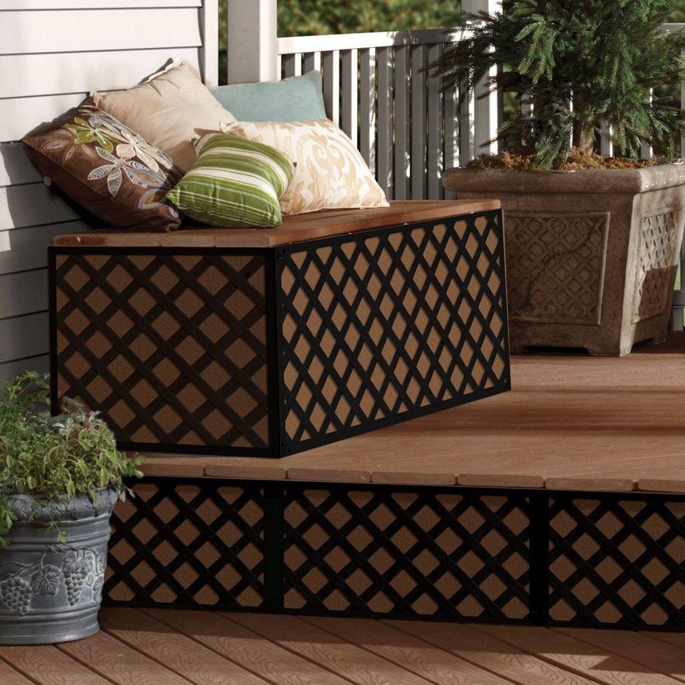 Veranda 4 ft. x 8 ft. Black Garden Vinyl Lattice 73004497