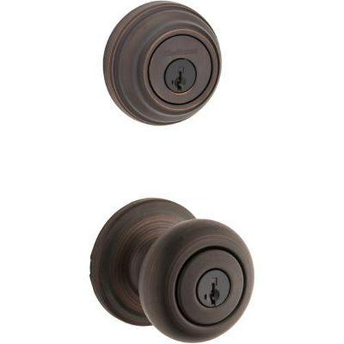 Kwikset 991 Juno Keyed Door Knob and Sgl Cyl Deadbolt Combo Pack in VB