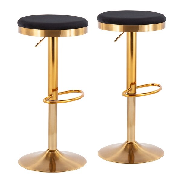 Silver Orchid Goddard Gold Adjustable Bar Stool (Set of 2)