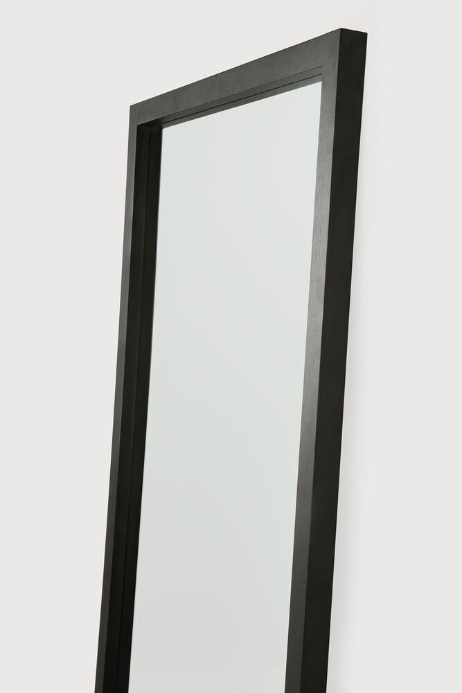 Light Frame Black Oak Floor Mirror