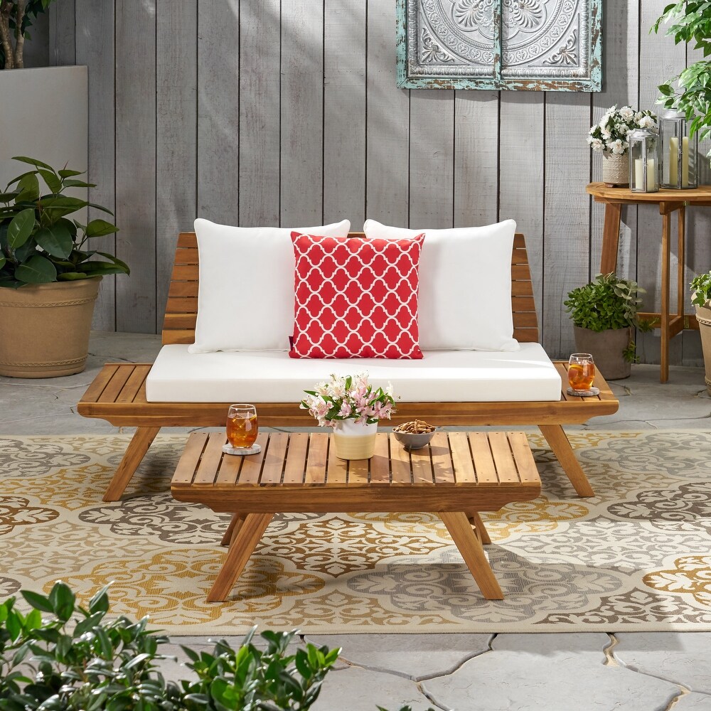 Sedona Acacia Wood 2 piece Outdoor Patio Set by Christopher Knight Home