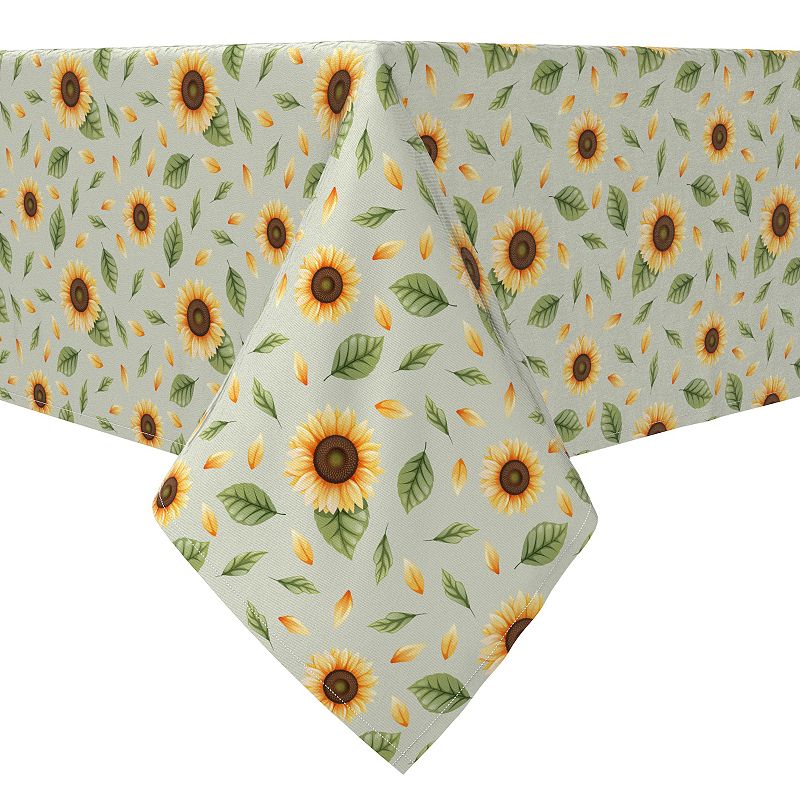 Square Tablecloth， 100% Cotton， 60x60， Sunflower Tops