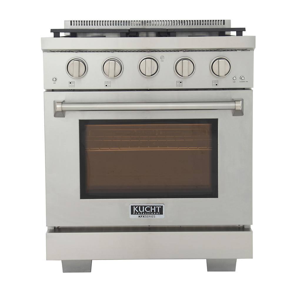 Kucht Professional 30 in. 4.2 cu. ft. Propane Gas Range with Power Burner and Convection Oven in Stainless Steel KFX300LP