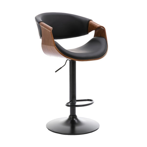 2pcs Adjustable/Swivel Bar Stool， PU Leather Upholstered Bar Chair