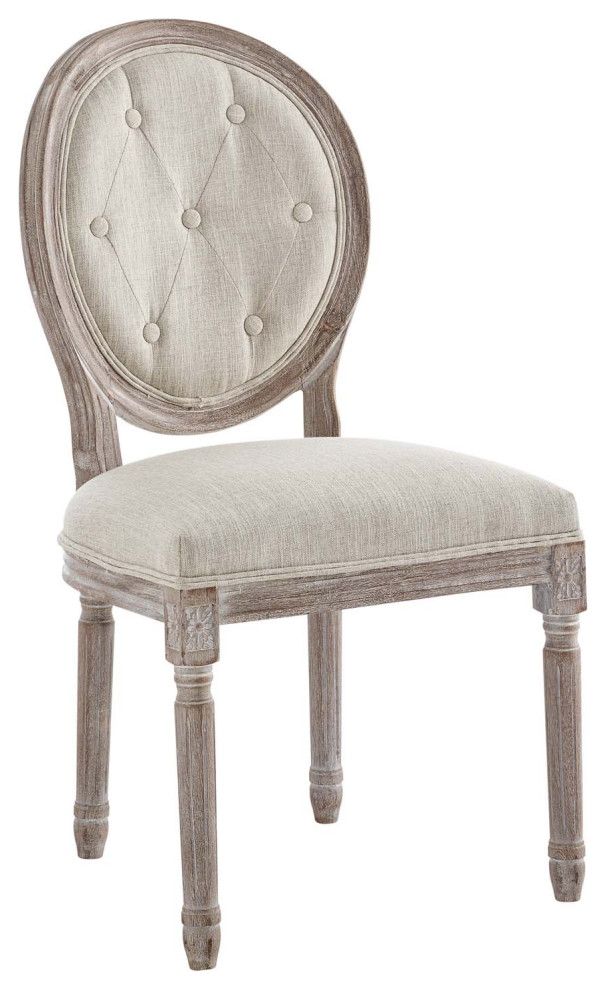 Arise Vintage French Upholstered Fabric Dining Side Chair   French Country   Dining Chairs   by Simple Relax  Houzz