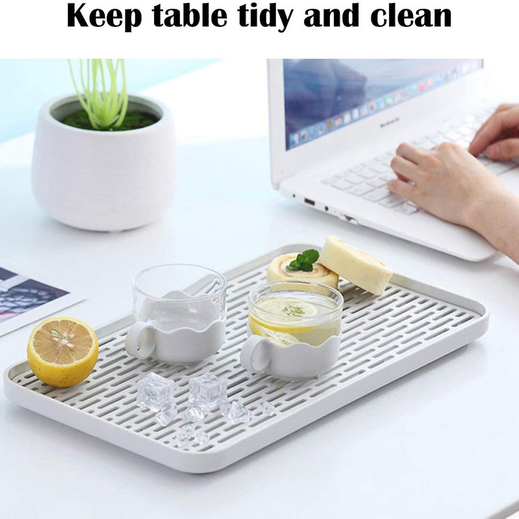 4x Drainer With Drip Tray，dish Drain Board Mat Big，water Drip Tray Holder For Fruit Cup Mug Utensil