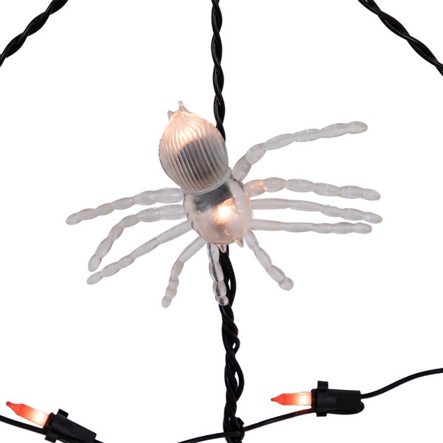 Northlight 5 x27 Lighted Orange And Black Spider In Web Halloween Decoration Black Wire