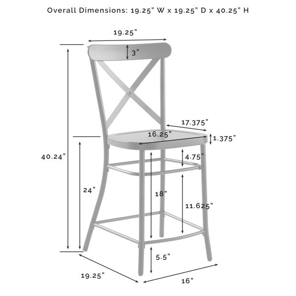 Camille 2Pc Counter Stool Set