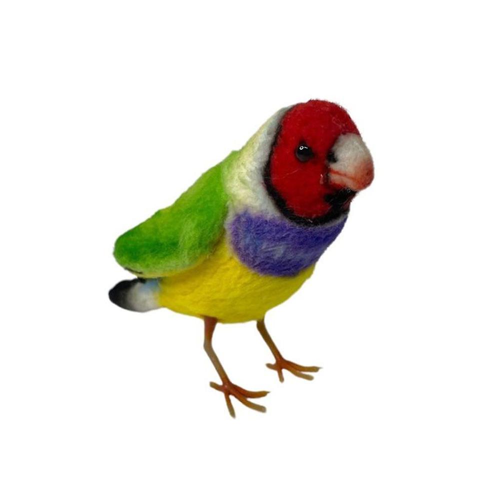 Realistic Gouldian Finch Bird Plush Toy 13cm