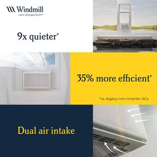 Windmill 8000 BTU (DOE) 9X QUIETER 33% More Efficient 115-Volt Inverter Window Air Conditioner with Easy Install and App 08W2Wi