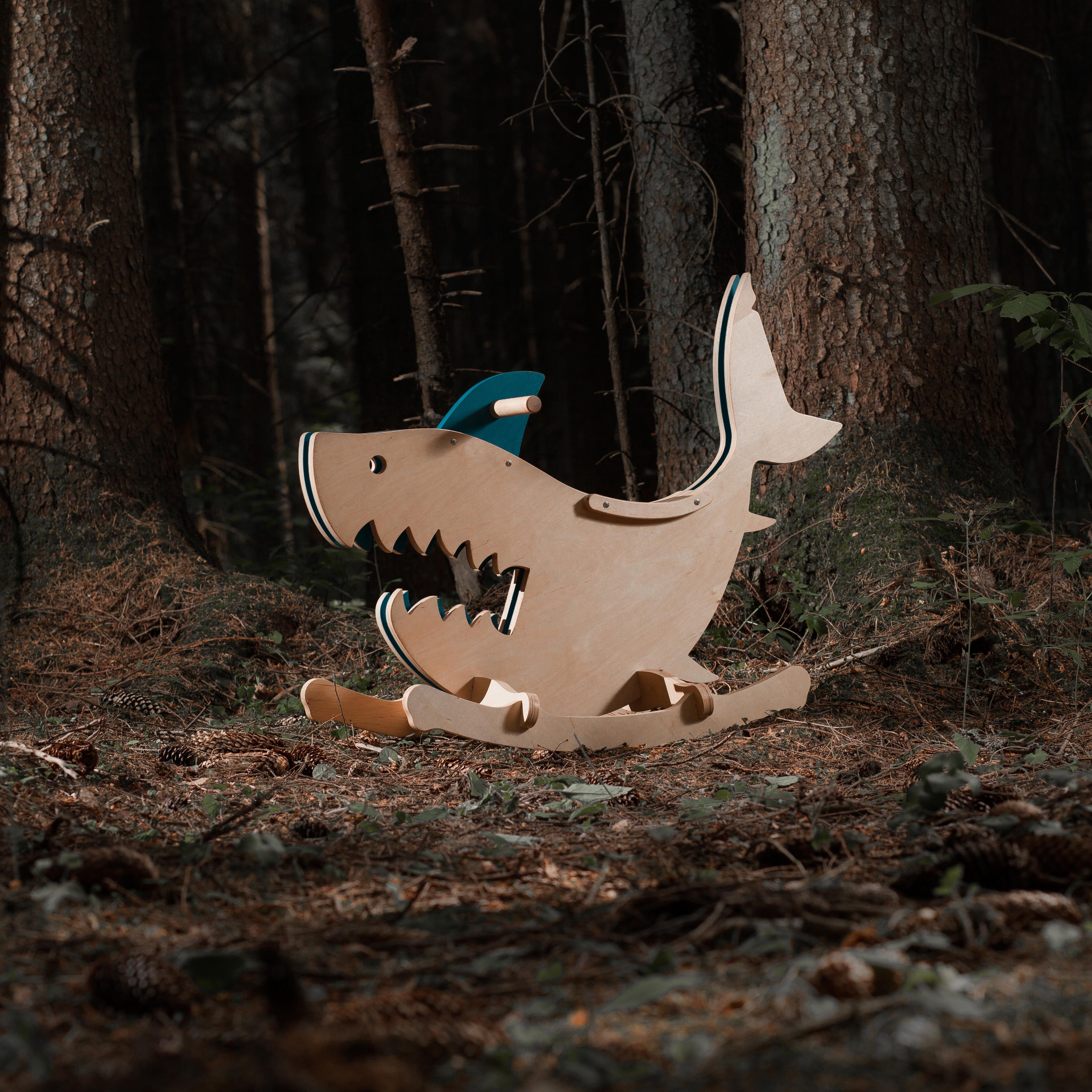 Monster, shark and octopus-shaped rocking horse