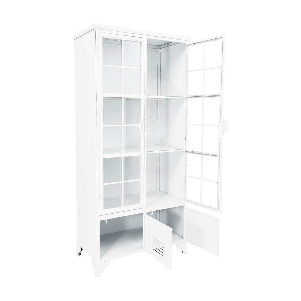 Metal Storage Cabinet with 3 Shelves and 4 Doors