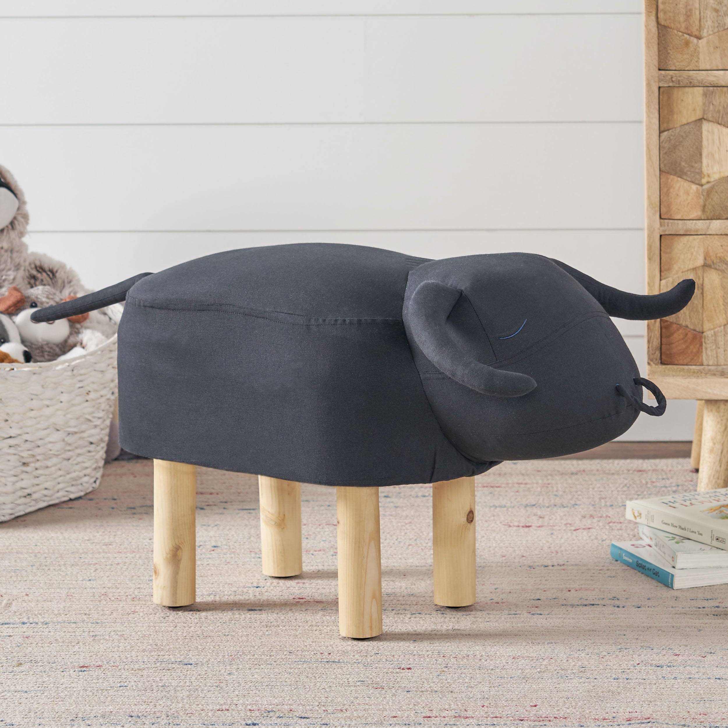 Ottavia Contemporary Kids Bull Ottoman