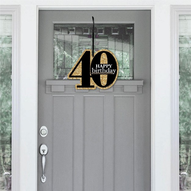 Big Dot Of Happiness Adult 40th Birthday Gold Hanging Porch Birthday Party Outdoor Decorations Front Door Decor 1 Piece Sign