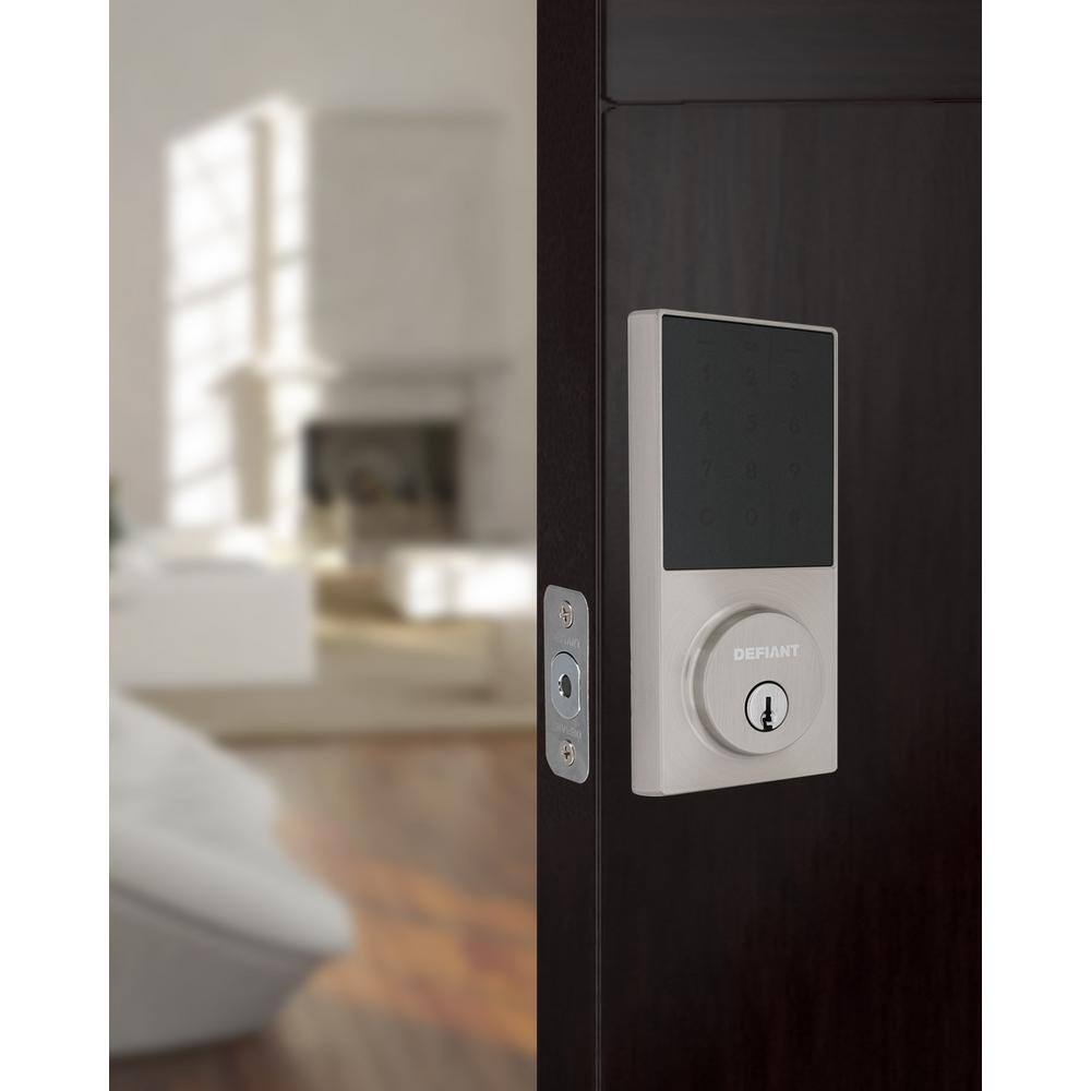 Defiant Slim Satin Nickel Electronic Touchpad Deadbolt 32GZ4X2D01BB