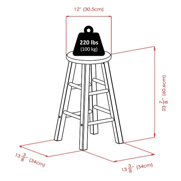 Element 2-Pc Counter Stool Set - 13.39 x 13.39 x 23.86 inches