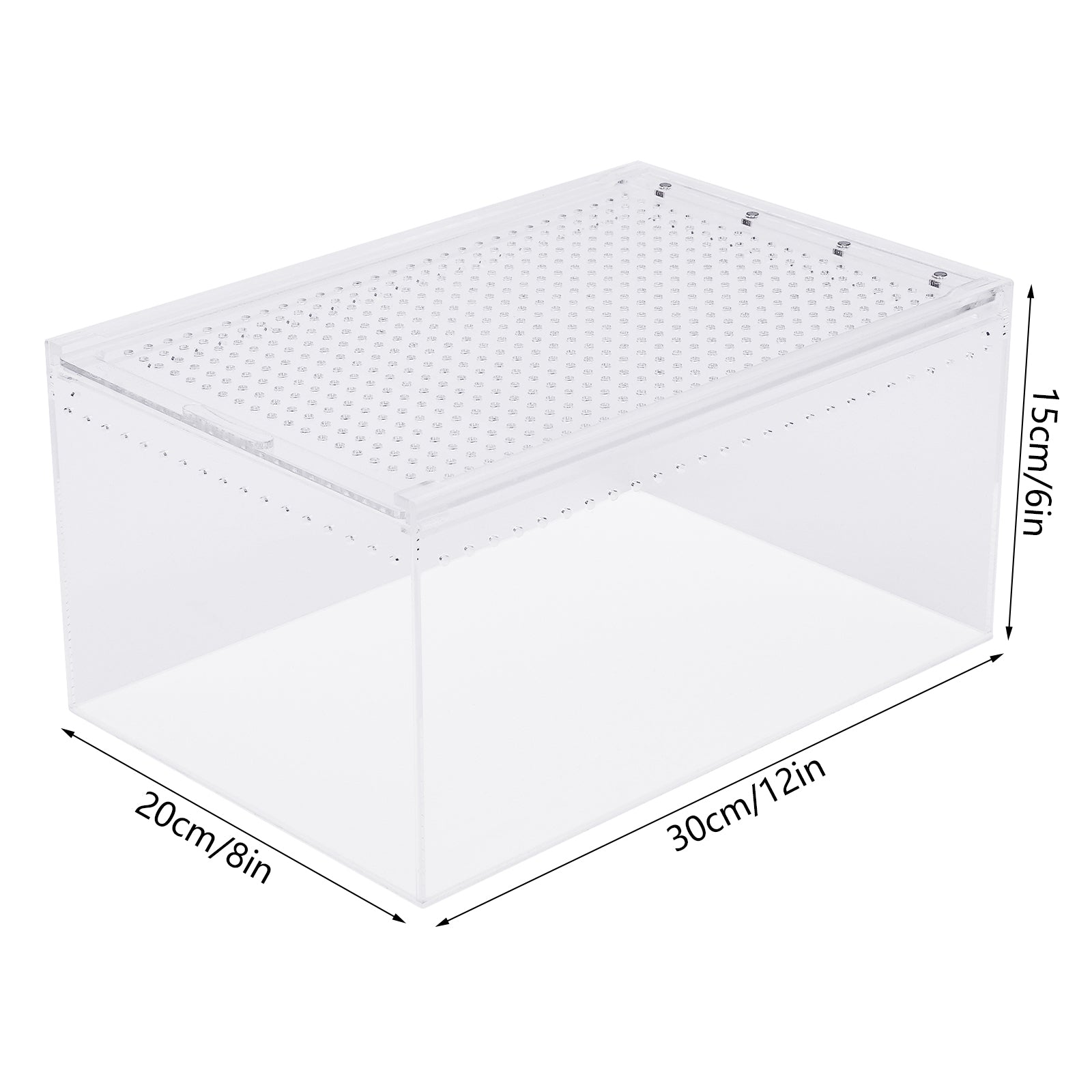 Reptile Feeding Box Snake Breeding Box Transparent Animal Habitat Cage Portable Plastic Turtle Transport Container for Bearded Dragon Lizard Spider Frog Scorpion Gecko