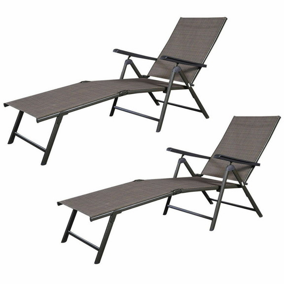 Costway 08913456 Set of 2 Adjustable Chaise Lounge...