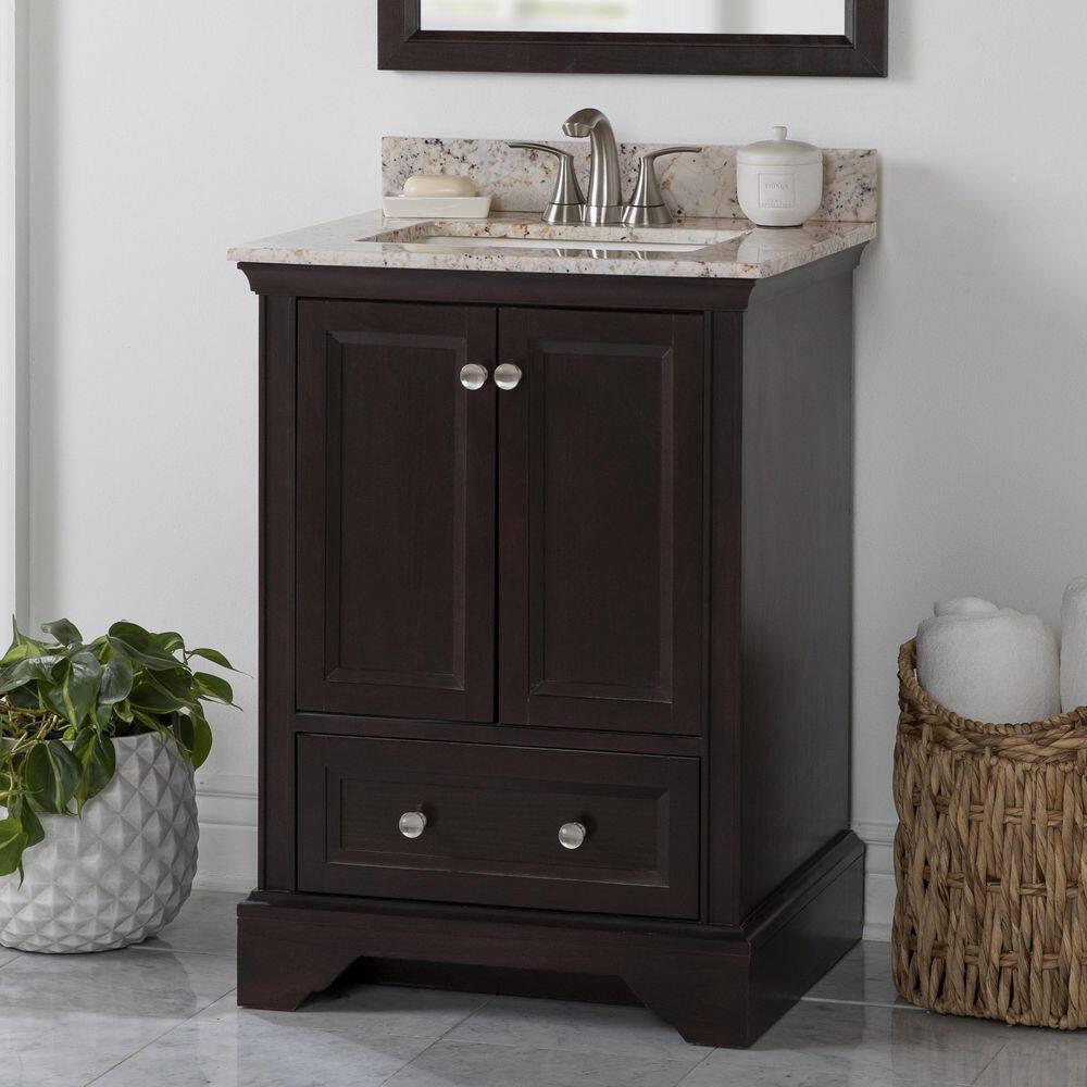 Home Decorators Collection Stratfield 2417 in W x 2157 in D x 3425 in H Bath Vanity Cabinet Only in Chocolate