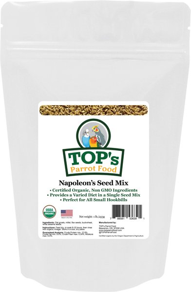 TOP's Parrot Food Organic Napoleon Seed Mix Small Parrot Food