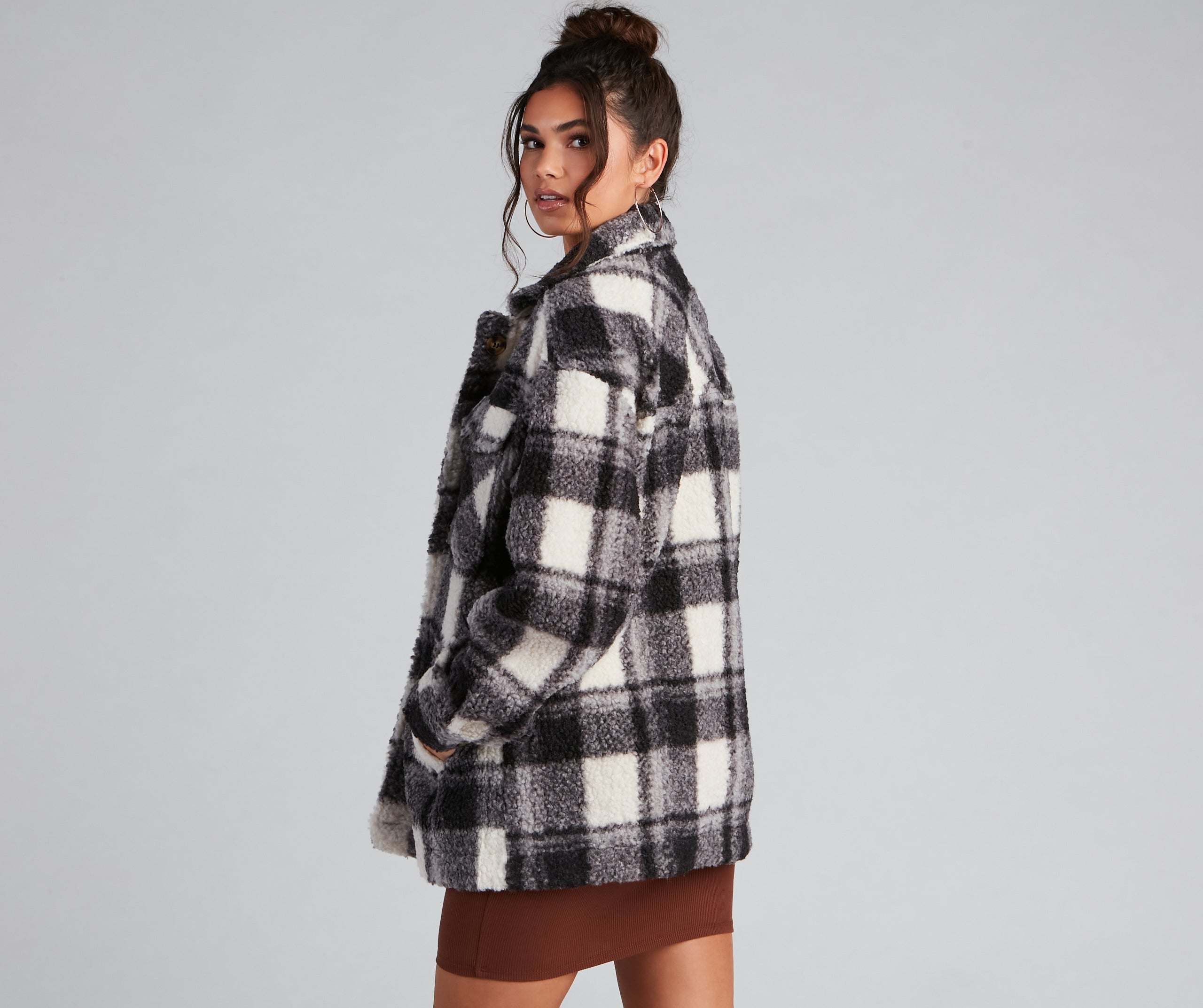 Cozy Layers Plaid Sherpa Shacket