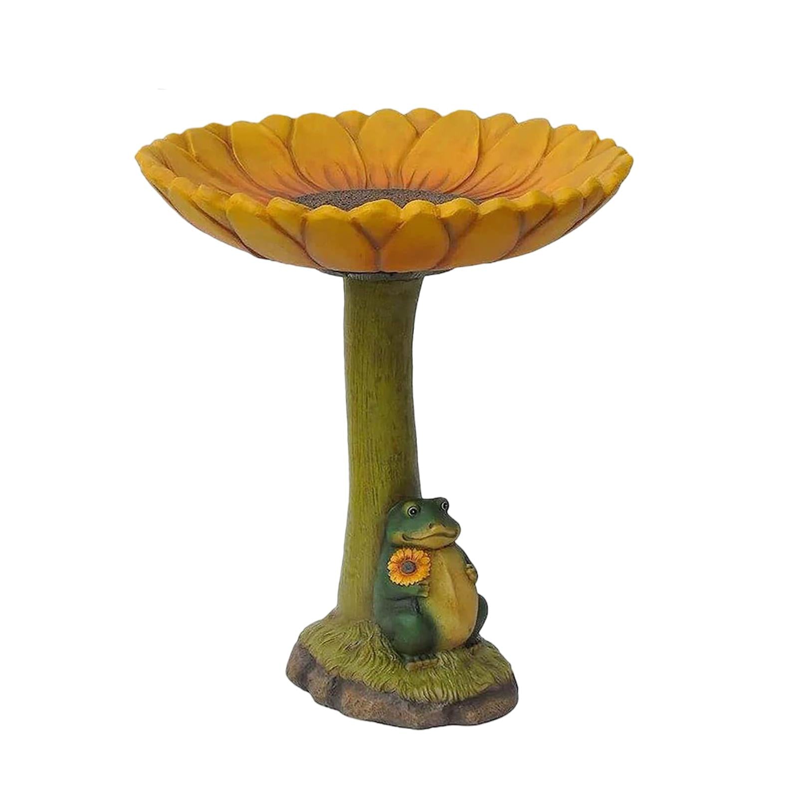 1pc Outdoor Garden Bird Bath Statue que Decor Birdfeeder Birdbath Cartoon frog