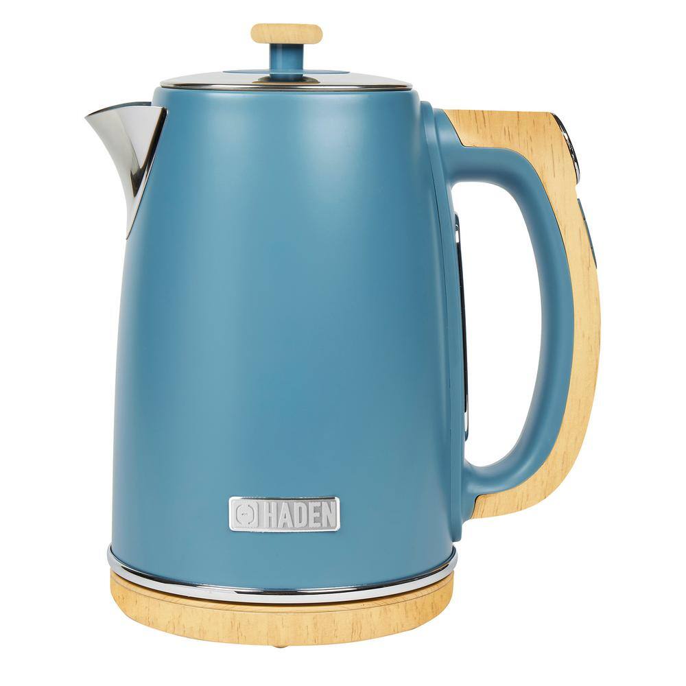 HADEN Dorchester 7-Cups Stone Blue Cordless Electric Kettle with LCD Display and Keep Warm Function 75047