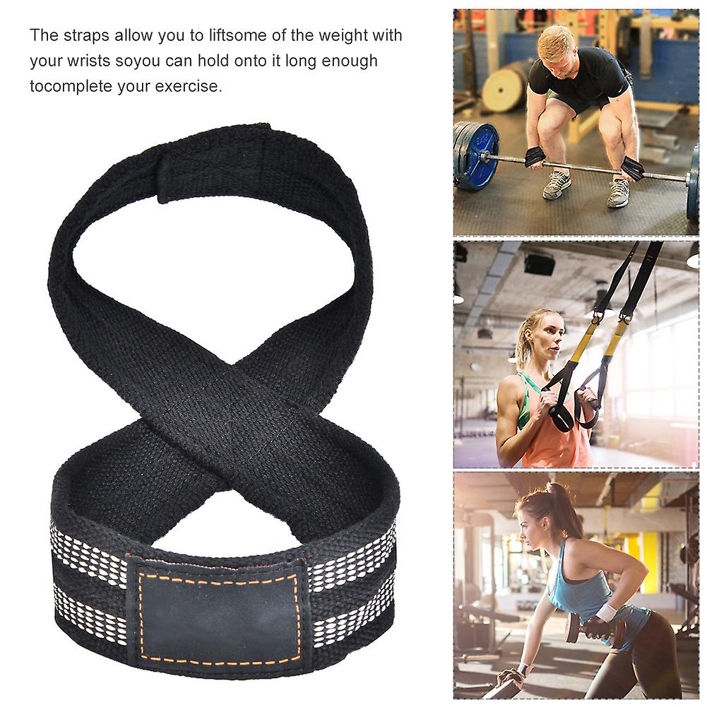 1 Pair Figure 8 Weight Lifting Straps Dead Lift Wrist Strap For Pull Ups Horizontal Bar Powerlifting Gym Fitness Bodybuilding Equipment(s )