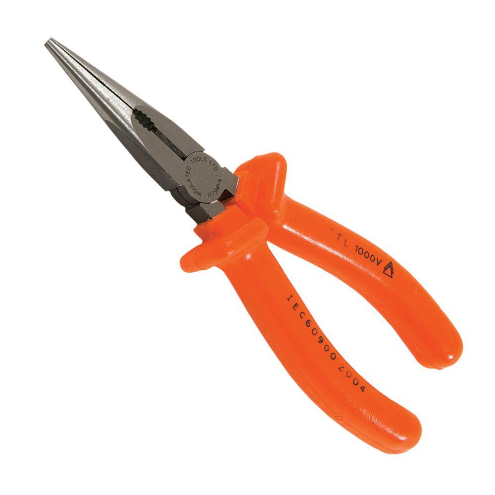 Jameson 6-14 in. 1000-Volt Insulated Long-Nose Pliers JT-PL-00051