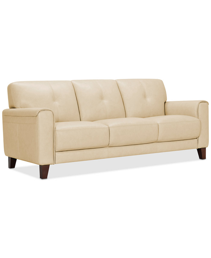 Furniture Ashlinn 84 Pastel Leather Sofa