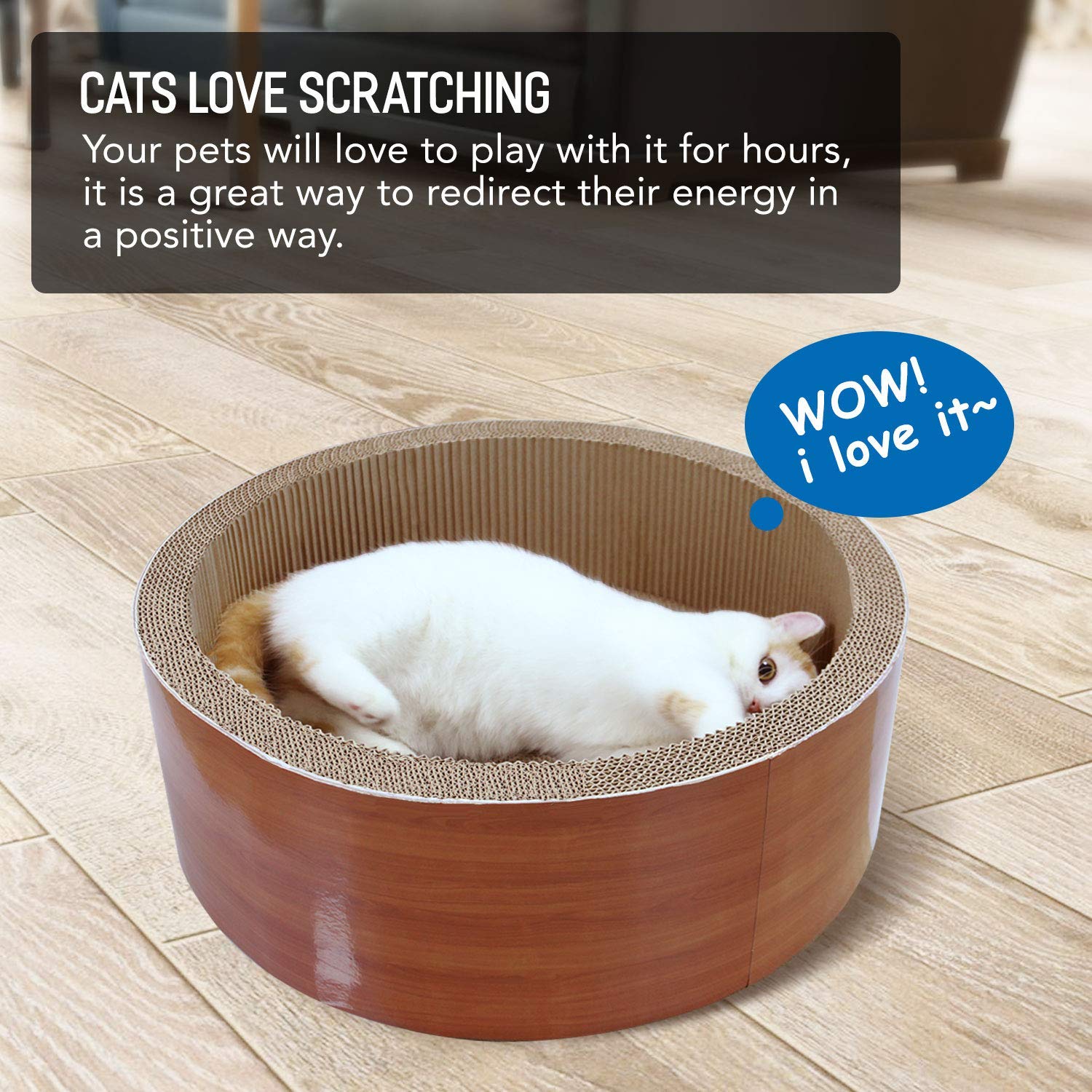 ScratchMe Cat Scratch Cardboard Deluxe Prevents Furniture Damage and Contains Catnip to Attract Your Cat