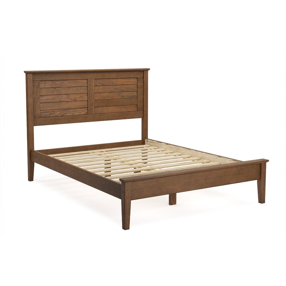 Grain Wood Furniture Greenport Louvered Solid Wood Platform Bed