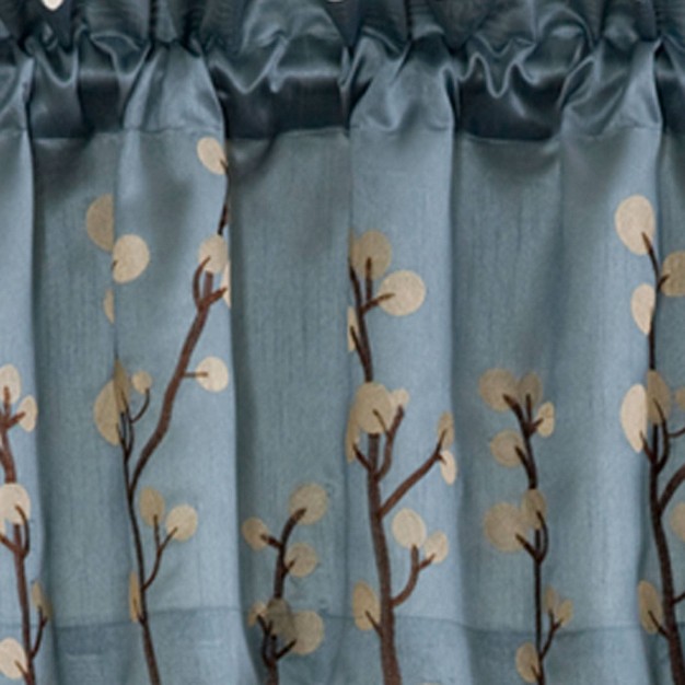 Cocoa Flower Window Valance Blue Lush D cor