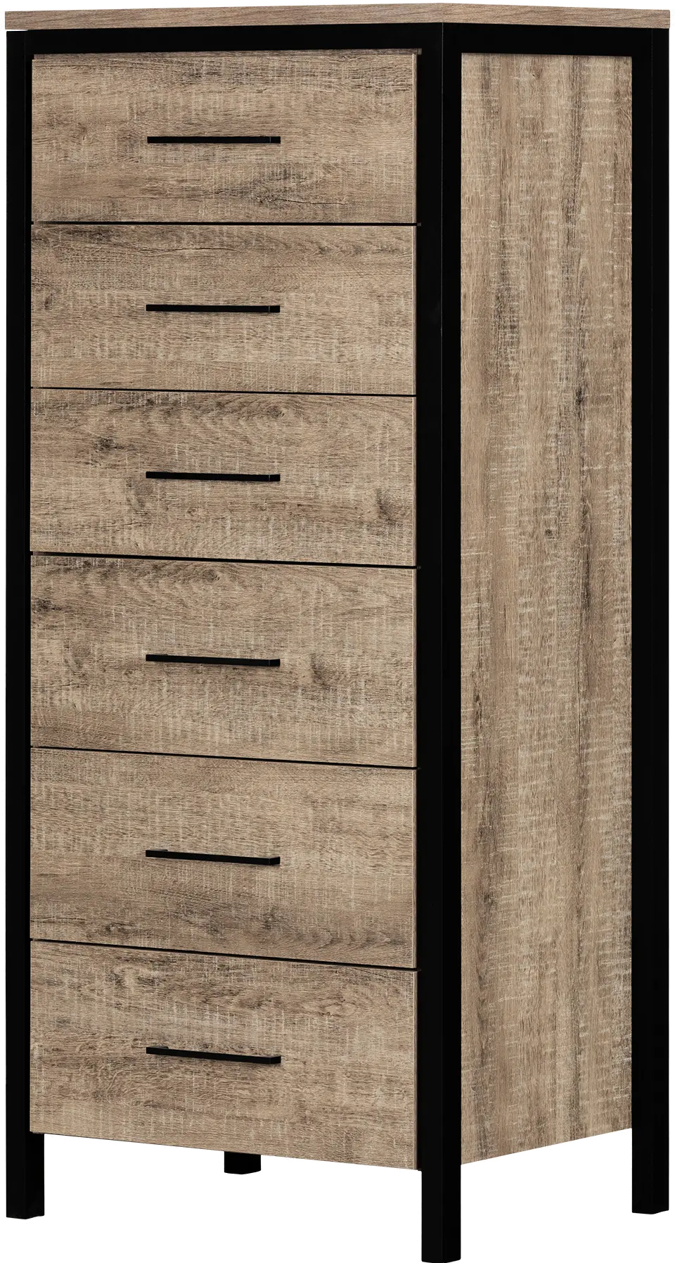 Munchin Weathered Oak Tall Chest of Drawers - South Shore