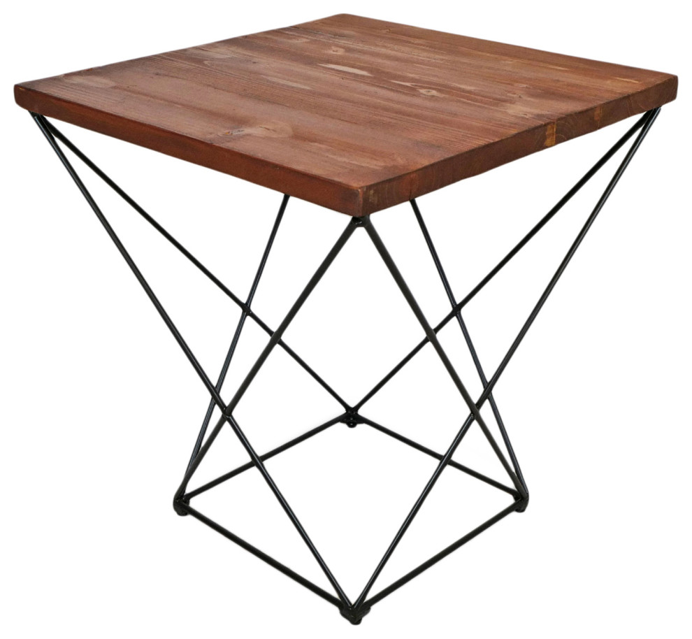 Square X Iron Side Table   Industrial   Side Tables And End Tables   by Design Mix Furniture  Houzz