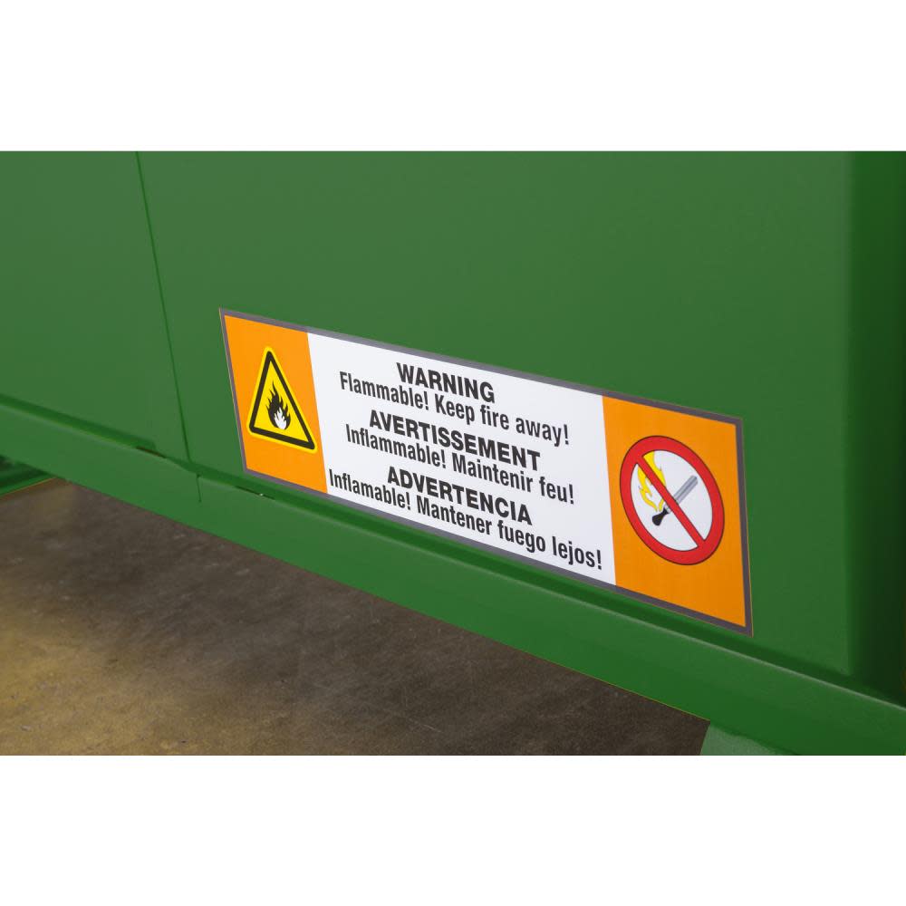 45 Gallon Pesticide Manual Close Safety Cabinet ; Green ;