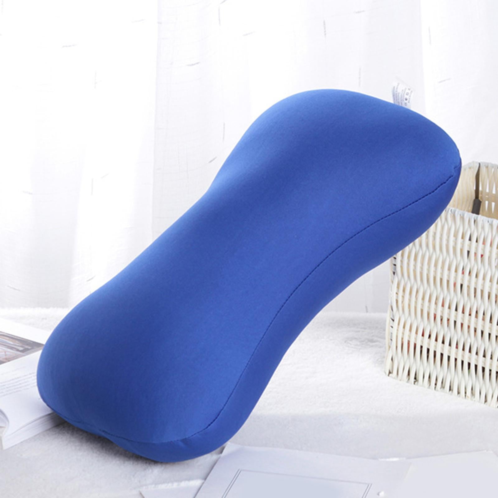 Microbead Back Cushion Neck Support Roll Pillow , 38x20cm Blue