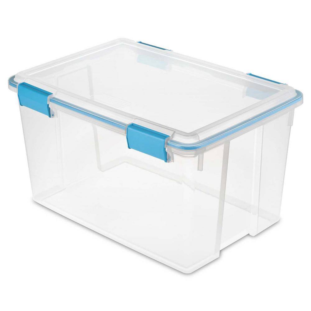 Sterilite 54 Qt. Gasket Box in Clear with Blue Latches (12-Pack) 19344304 12 x 19344304