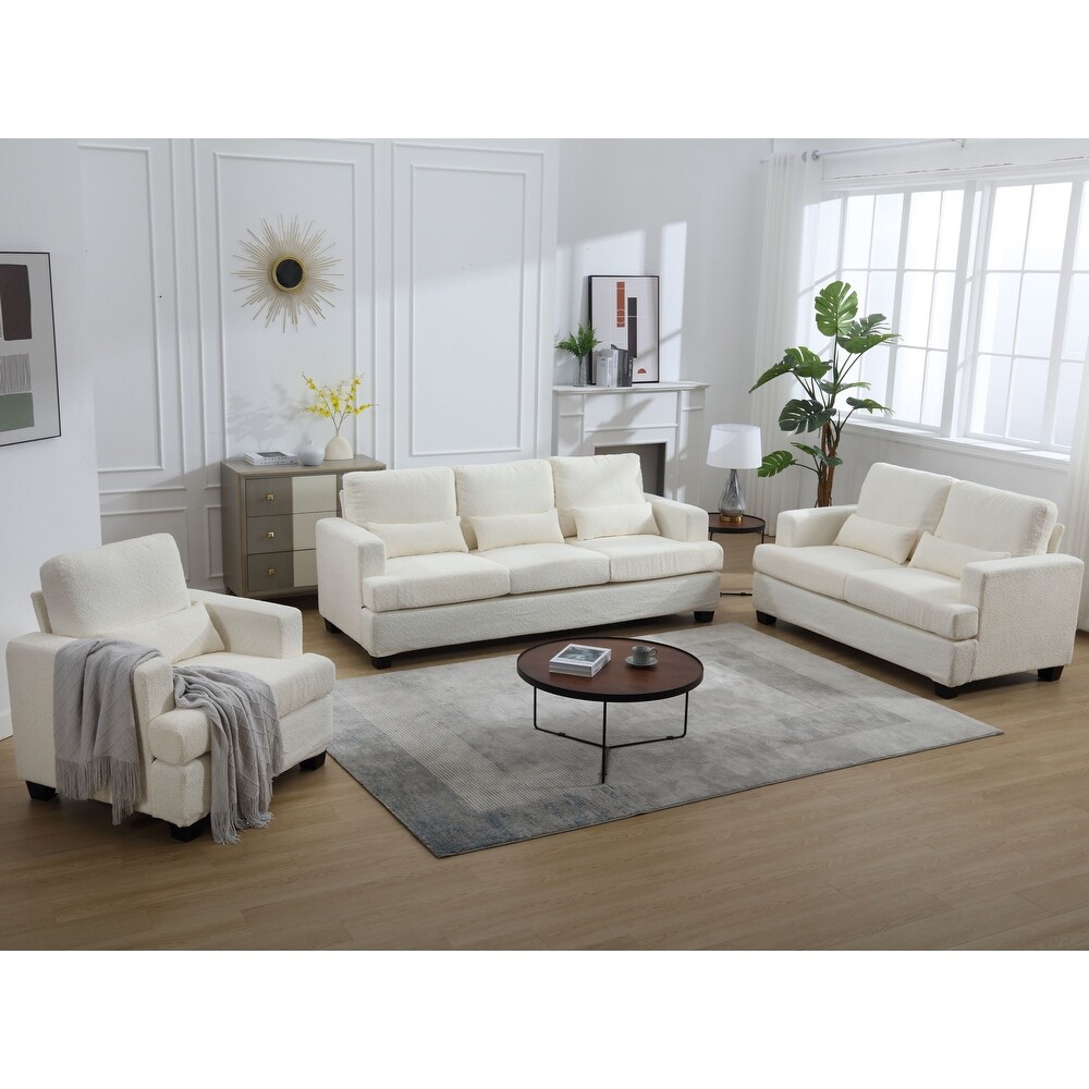 Modern 3 Piece Living Room Sofa Set