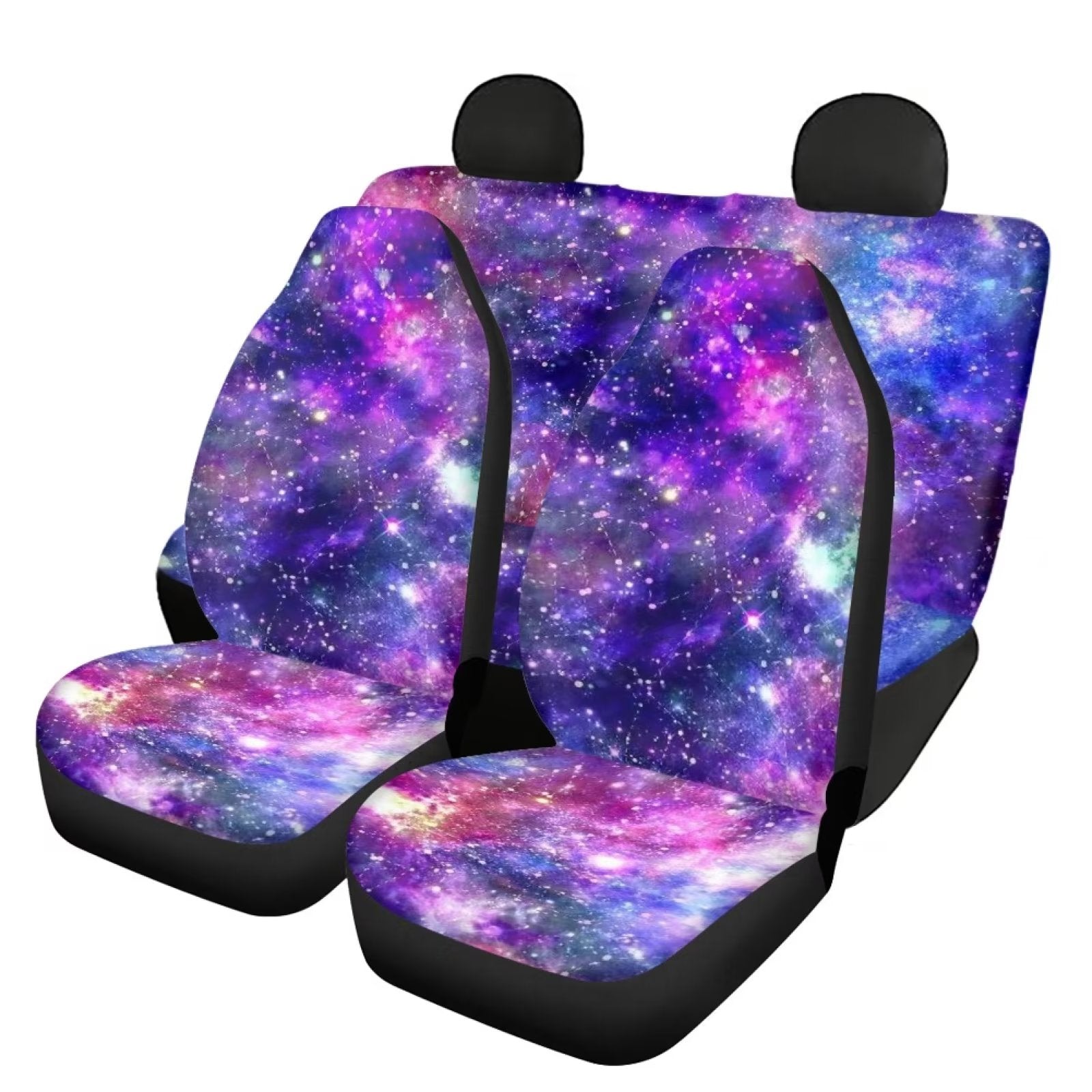 Diaonm Cosmic Starry Sky Car Seat Cover for Car SUV Van Truck Full Interior Protection Auto Accessory Gift Set， 4pcs Front Rear Seat Cover ，Stylish Auto Accessiores