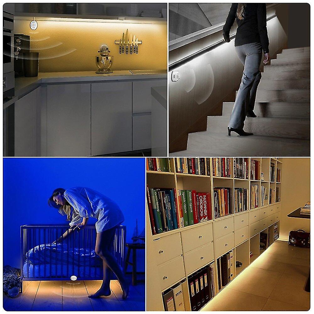 Wireless Pir Motion Sensor Led Under Cabinet Light Dc12v Led Strip Kitchen Bedside Decoration Night Lamp Tape 1m 2m 3m 4m 5m