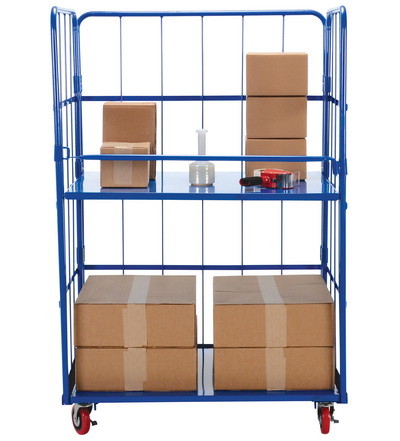 Vestil ROL 3143 2 blue nestable roller container 2...