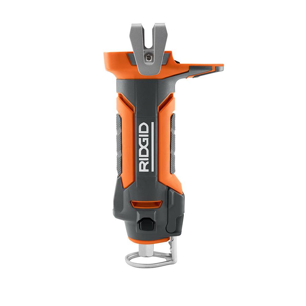 RIDGID 18V Cordless Drywall Cut-Out Tool Kit with Drywall Bits Collets Belt Hook 18V Lithium-Ion 2.0 Ah Battery and Charger R84730B-AC9302