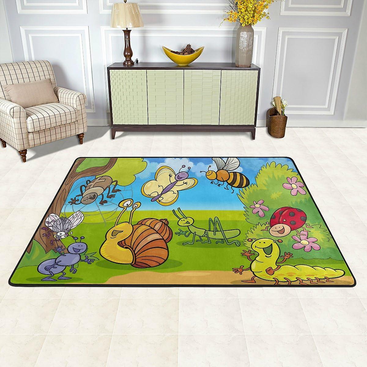 Colourlife Cartoon Wild Animals Lightweight Carpet Mats Area Soft Rugs Floor Mat Doormat Decoration For Rooms Entrance 36 X 24 Inches