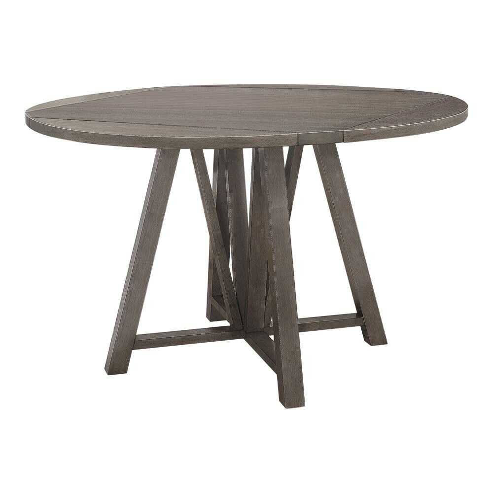 Coaster Furniture Athens Barn Grey Round Counter Height Table with Drop Leaf