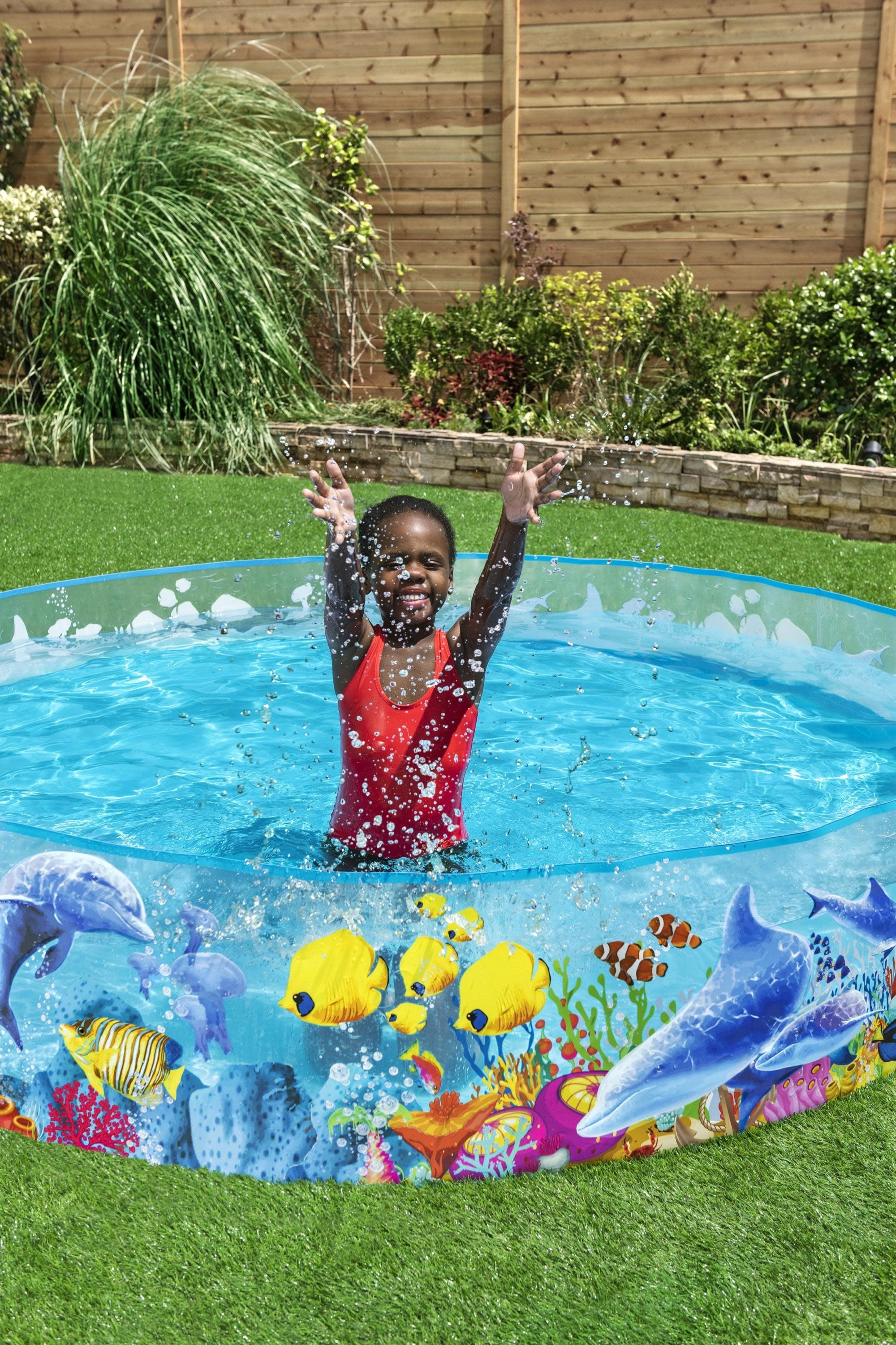 Play Day 8' x 8' Multicolor Round Kiddie Pool